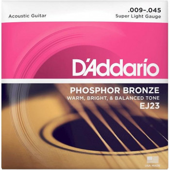 Daddario D'Addario EJ23 gitaros stygos akustinei gitarai, 9–45