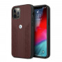 BMW BMHCP12LRSPPR Curve Perforate odinis kietas dėklas Apple iPhone 12 Pro Max, raudonas