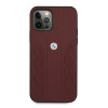 BMW BMHCP12LRSPPR Curve Perforate odinis kietas dėklas Apple iPhone 12 Pro Max, raudonas