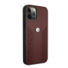 BMW BMHCP12LRSPPR Curve Perforate odinis kietas dėklas Apple iPhone 12 Pro Max, raudonas