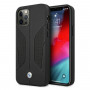 BMW BMHCP12MRSCSK Perforate Sides odinis kietas dėklas Apple iPhone 12 / 12 Pro, juodas