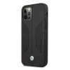 BMW BMHCP12MRSCSK Perforate Sides odinis kietas dėklas Apple iPhone 12 / 12 Pro, juodas
