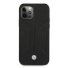 BMW BMHCP12MRSCSK Perforate Sides odinis kietas dėklas Apple iPhone 12 / 12 Pro, juodas