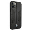 BMW BMHCP12MRSCSK Perforate Sides odinis kietas dėklas Apple iPhone 12 / 12 Pro, juodas