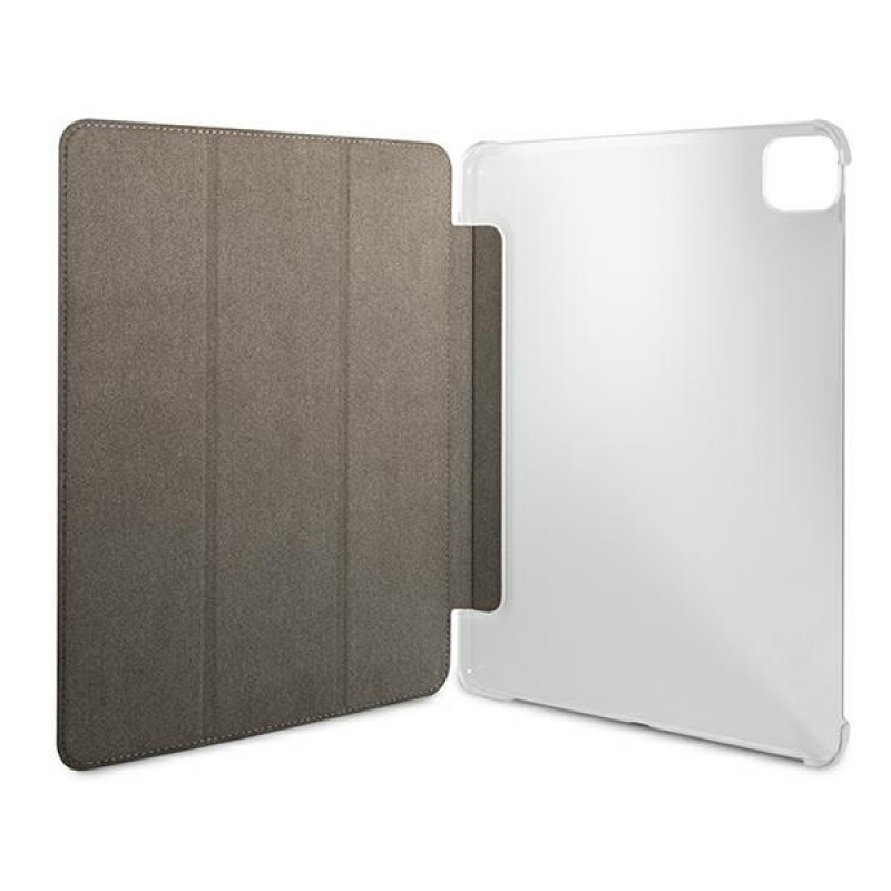 Guess GUIC12G4GFGR 4G Collection knygelės tipo dėklas planšetei Apple iPad Pro 12.9 2021, pilkas