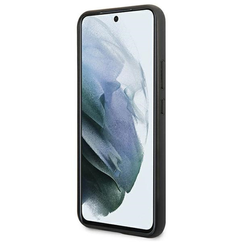 BMW BMHCS22MPUCARTCBK juodas kietasis dėklas Samsung Galaxy S22+, M Collection Triangles