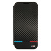 BMW BMBKS22MPUCARTCBK juodas atverčiamas dėklas Samsung Galaxy S22+, M Collection Triangles