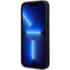 BMW BMHCP14L22RBDK Leather Blue Dots kietasis dėklas skirtas iPhone 14 Pro 6,1", juodas