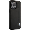 BMW BMHCP14X22RBDK Leather Blue Dots kietasis dėklas skirtas iPhone 14 Pro Max 6,7", juodas