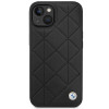 BMW BMHCP14S22RQDK Leather Quilted kietasis dėklas skirtas iPhone 14 6,1", juodas