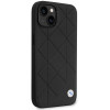 BMW BMHCP14S22RQDK Leather Quilted kietasis dėklas skirtas iPhone 14 6,1", juodas