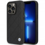 BMW BMHCP14L22RQDK Leather Quilted kietasis dėklas skirtas iPhone 14 Pro 6,1", juodas