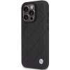 BMW BMHCP14L22RQDK Leather Quilted kietasis dėklas skirtas iPhone 14 Pro 6,1", juodas