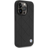 BMW BMHCP14L22RQDK Leather Quilted kietasis dėklas skirtas iPhone 14 Pro 6,1", juodas