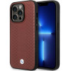 BMW BMHCP14X22RFGR Leather Diamond Pattern kietasis dėklas skirtas iPhone 14 Pro Max 6,7", bordinis
