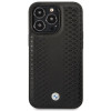 BMW BMHCP14L22RFGK Leather Diamond Pattern kietasis dėklas skirtas iPhone 14 Pro 6,1", juodas