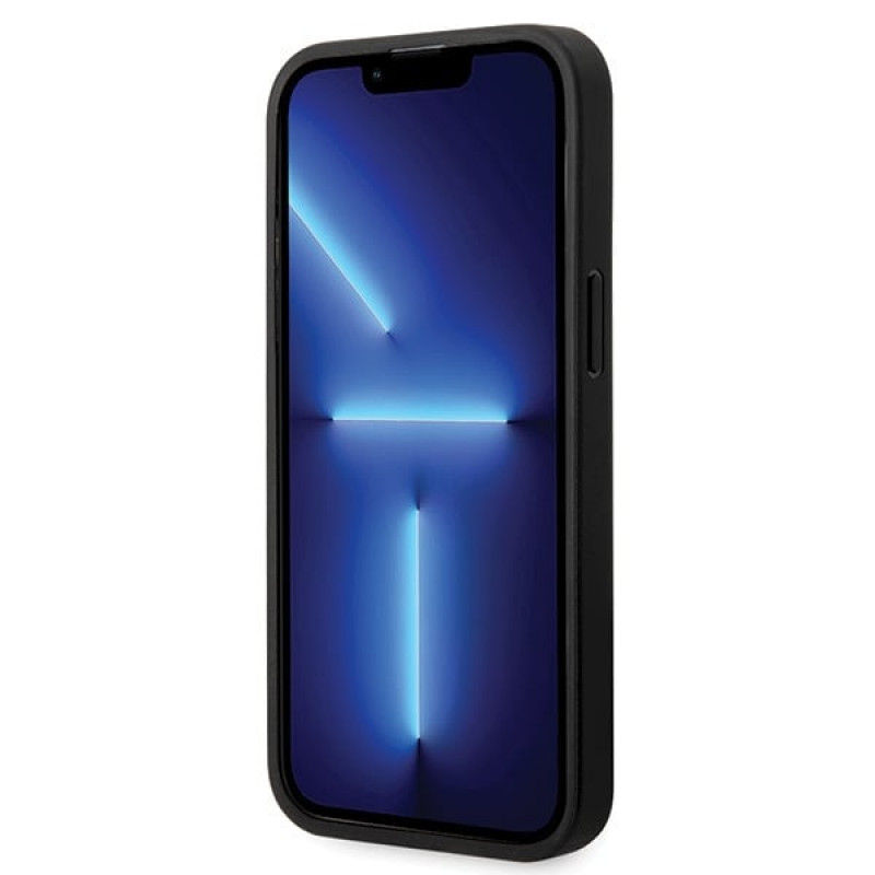 BMW BMHCP14L22RFGK Leather Diamond Pattern kietasis dėklas skirtas iPhone 14 Pro 6,1", juodas
