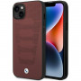 BMW BMHCP14S22RPSR telefono dėklas, skirtas iPhone 14, bordo spalvos, Leather Seats Pattern