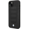 BMW BMHCP14S22RPSK telefono dėklas, skirtas iPhone 14, juodas, Leather Seats Pattern