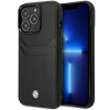 BMW BMHCP14X22RSEPK telefono dėklas, skirtas iPhone 14 Pro Max, juodas, Leather Card Slot