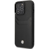 BMW BMHCP14X22RSEPK telefono dėklas, skirtas iPhone 14 Pro Max, juodas, Leather Card Slot