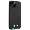 BMW BMHCP14M22PTDK telefono dėklas, skirtas iPhone 14 Plus, juodas, Leather Stamp Tricolor