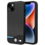 BMW BMHCP14M22NBCK telefono dėklas, skirtas iPhone 14 Plus, juodas, Leather Carbon