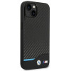 BMW BMHCP14M22NBCK telefono dėklas, skirtas iPhone 14 Plus, juodas, Leather Carbon
