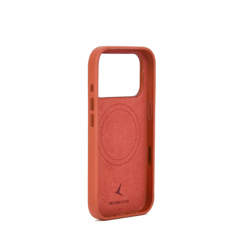 Mujjo Troubadour odinis dėklas, skirtas Apple iPhone 18 Pro / 17 Pro, MagSafe, terakotos spalvos