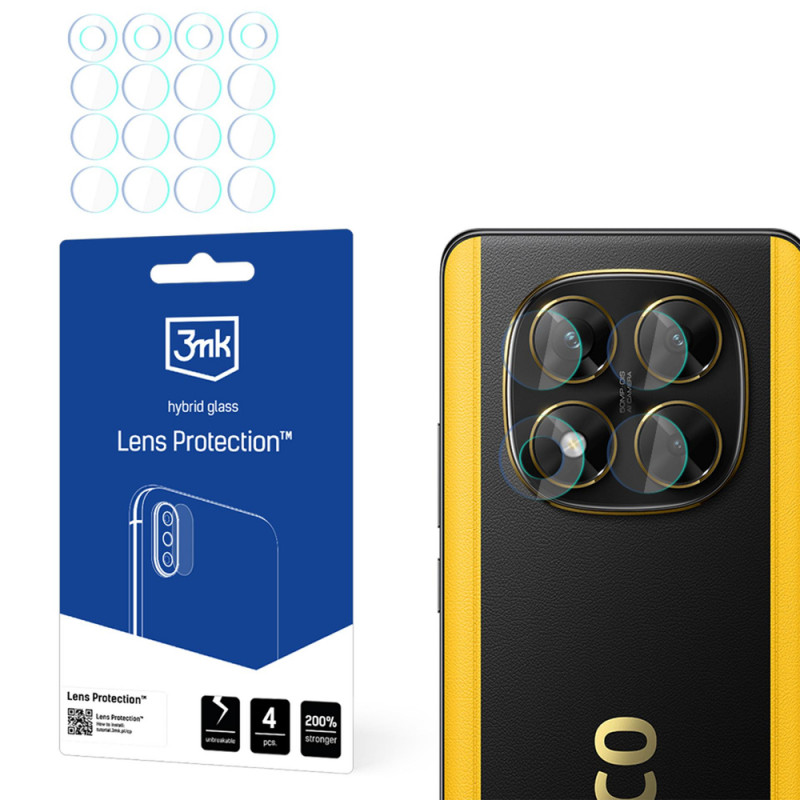 3MK Lens Protection Xiaomi POCO X7 hibridinis stiklelis fotoaparato objektyvui (4 vnt.)