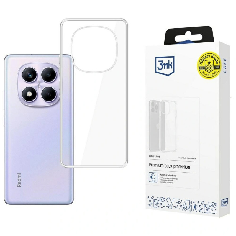 3MK Clear Case dėklas telefonui Xiaomi Redmi Note 14 Pro 4G, skaidrus