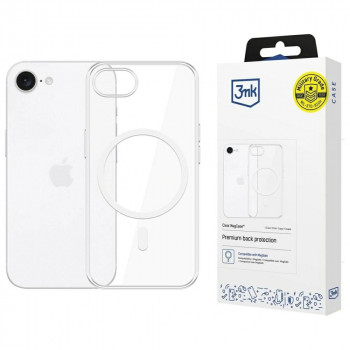 3MK Clear MagCase dėklas telefonams Apple iPhone 17e / 16e, skaidrus, su MagSafe