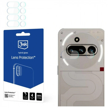 3MK Lens Protection hibridinis stiklas telefono Nothing Phone (3a) fotoaparato objektyvui (4 vnt.)