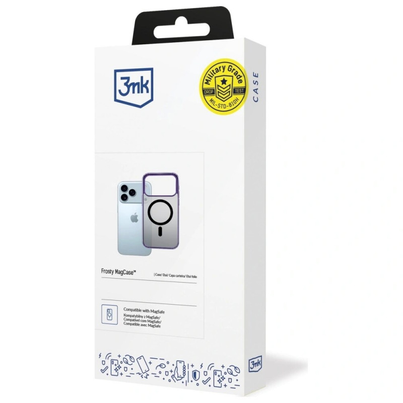 3mk Frosty MagCase dėklas, skirtas Apple iPhone 17 Pro Max, violetinis