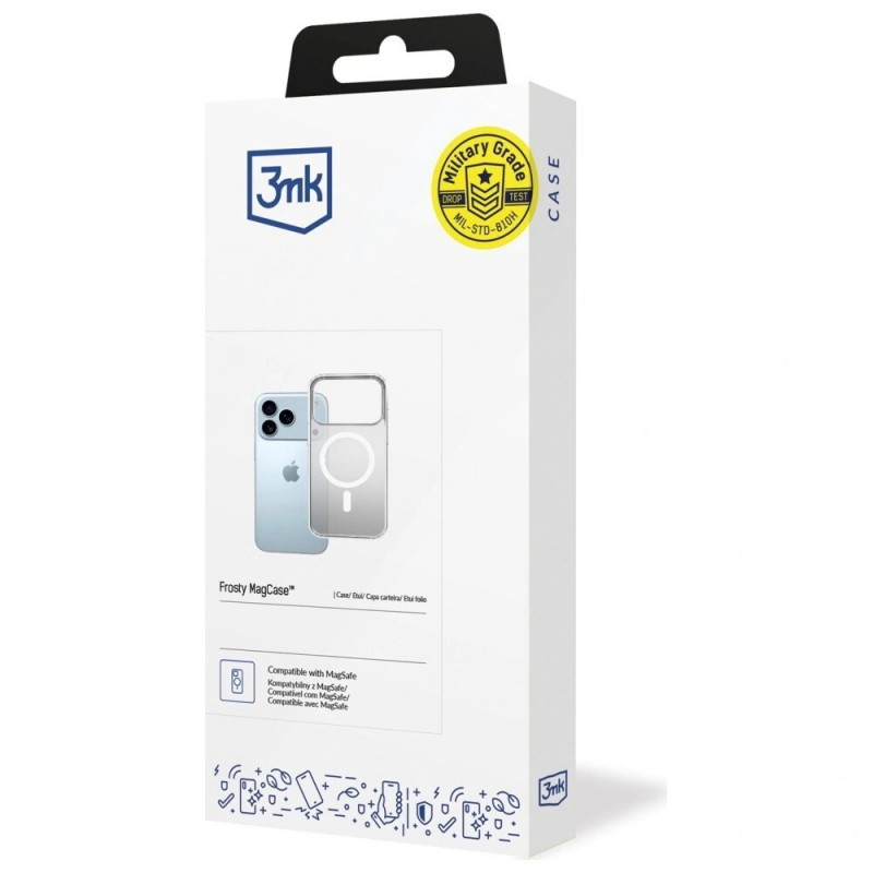 3mk Frosty MagCase dėklas, skirtas Apple iPhone 17 Pro Max, baltas