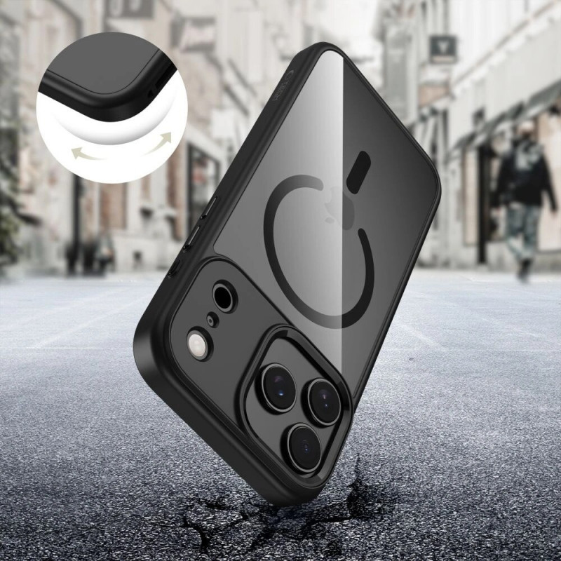 Tech-Protect MagMat MagSafe dėklas Apple iPhone 17 Pro Max telefonui, juodas/skaidrus