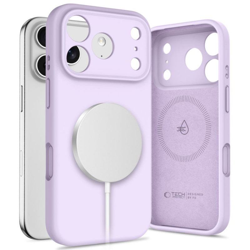 Tech-Protect Silicone MagSafe dėklas Apple iPhone 17 Pro telefonui, alyvinis, THP4521