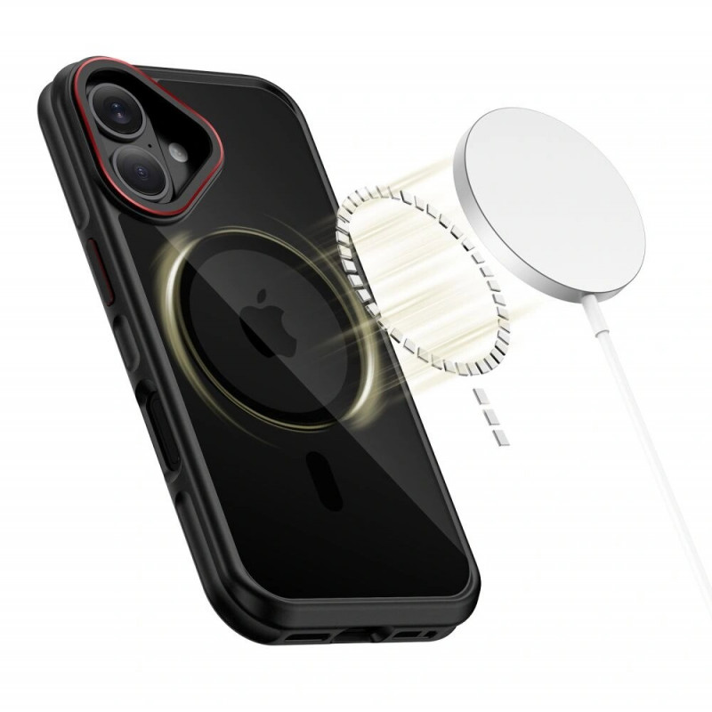 Tech-Protect MagHybrid MagSafe dėklas Apple iPhone 17 telefonui, juodas/raudonas