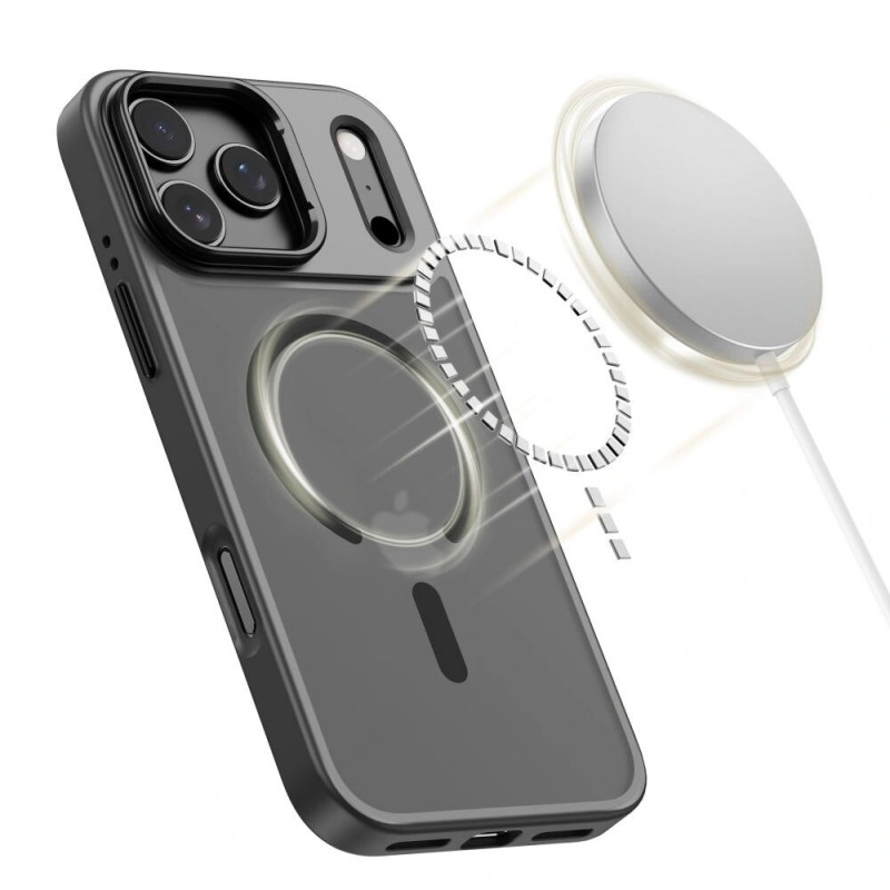 Tech-Protect Magstand MagSafe dėklas, skirtas Apple iPhone 17 Pro, matinės juodos spalvos