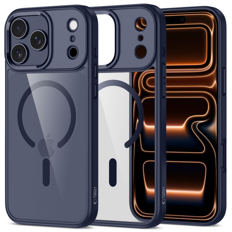 Tech-Protect MagMat MagSafe apsauginis dėklas Apple iPhone 17 Pro Max, tamsiai mėlynas/skaidrus