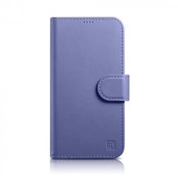 iCarer Wallet Case 2in1 Anti-RFID odinis dėklas-knygelė, skirtas iPhone 14 Plus, šviesiai violetinis (WMI14220727-LP)