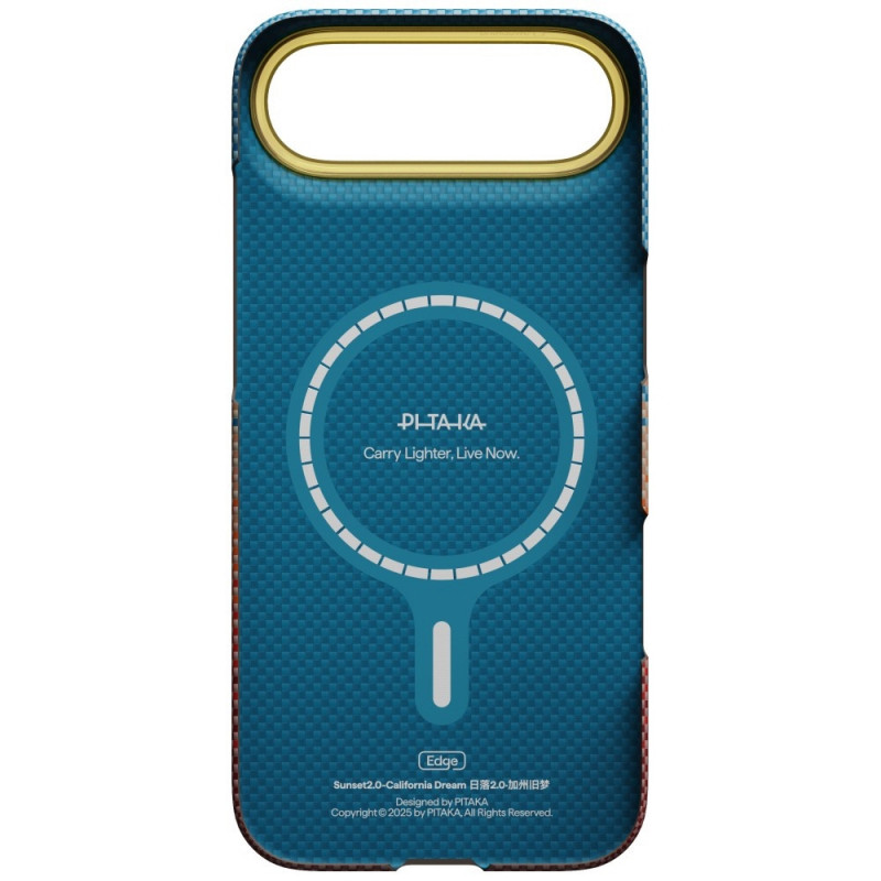 PITAKA Edge Case California Dream 01 dėklas Apple iPhone Air telefonui, saulėlydis