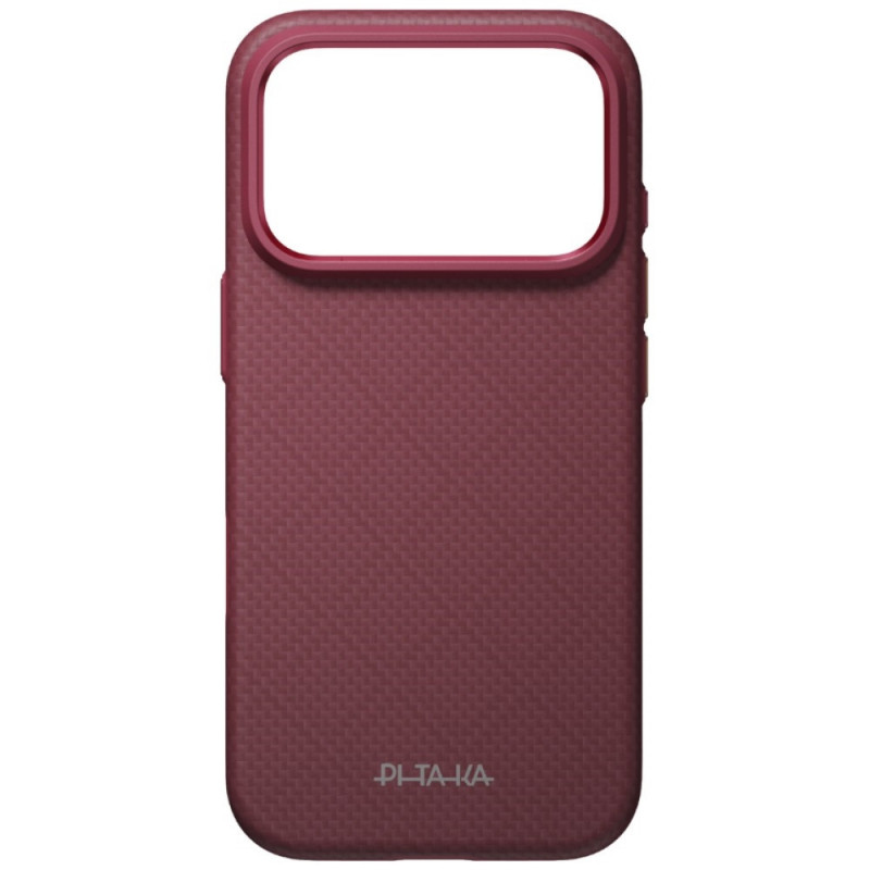 PITAKA Summa Case dėklas Apple iPhone 18 Pro / 17 Pro, bordo spalvos