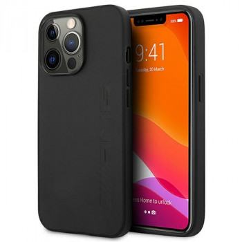 Mercedes-AMG AMHCP14LDOLBK Apple iPhone 14 Pro dėklas iš odos, juodas