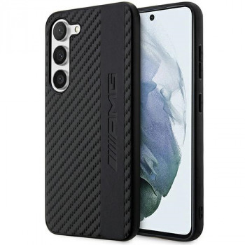 Mercedes-AMG Carbon Stripe & Embossed hardcase, skirta Samsung Galaxy S23 (S911), juodas