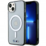 BMW Silver Ring MagSafe kietas dėklas Apple iPhone 14 Plus / 15 Plus, permatomas