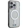 BMW Silver Ring MagSafe kietasis dėklas Apple iPhone 14 Pro Max, permatomas