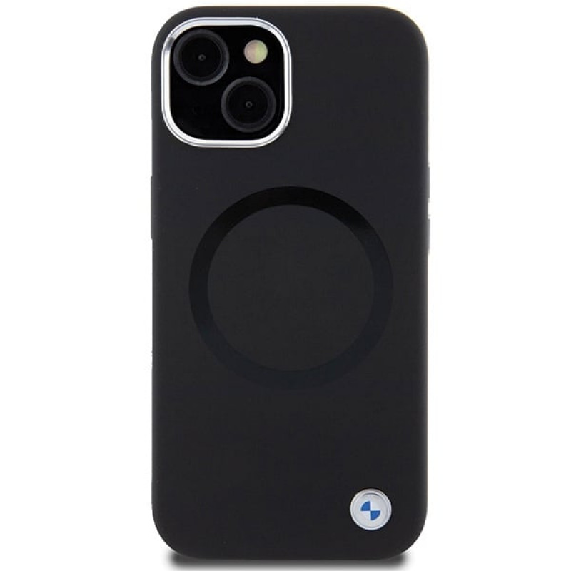BMW Signature Liquid Silicone MagSafe dėklas, skirtas Apple iPhone 15 Plus / 14 Plus, juodas (BMHMP15MSILBK2)