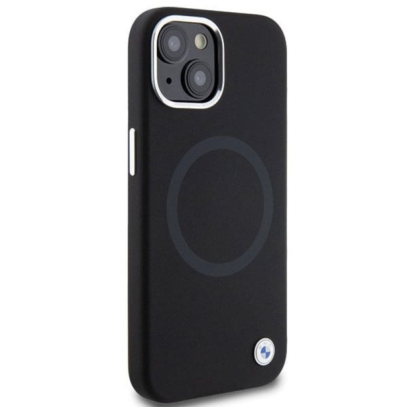 BMW Signature Liquid Silicone MagSafe dėklas, skirtas Apple iPhone 15 Plus / 14 Plus, juodas (BMHMP15MSILBK2)