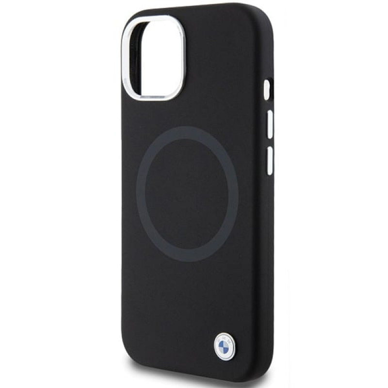 BMW Signature Liquid Silicone MagSafe dėklas, skirtas Apple iPhone 15 Plus / 14 Plus, juodas (BMHMP15MSILBK2)